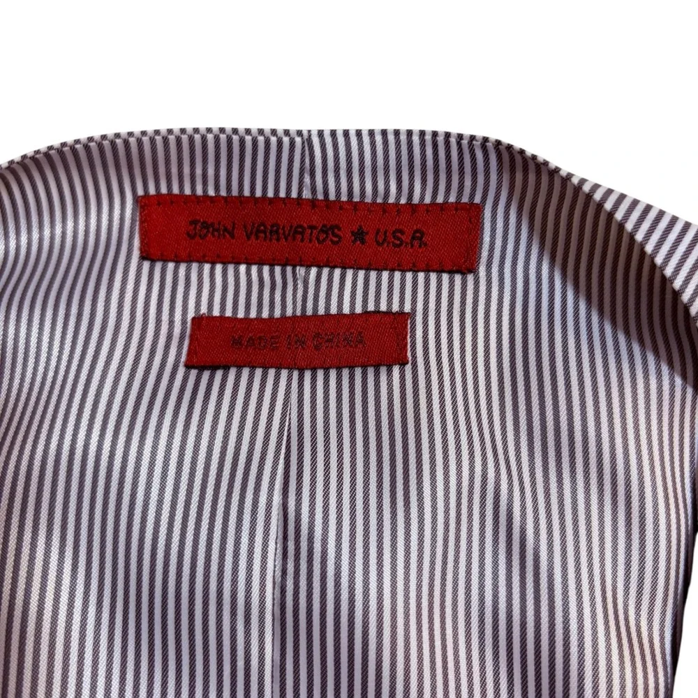 John Varvatos USA Plaid Wool Vest Men's Size S Dark Grey‎ Formal